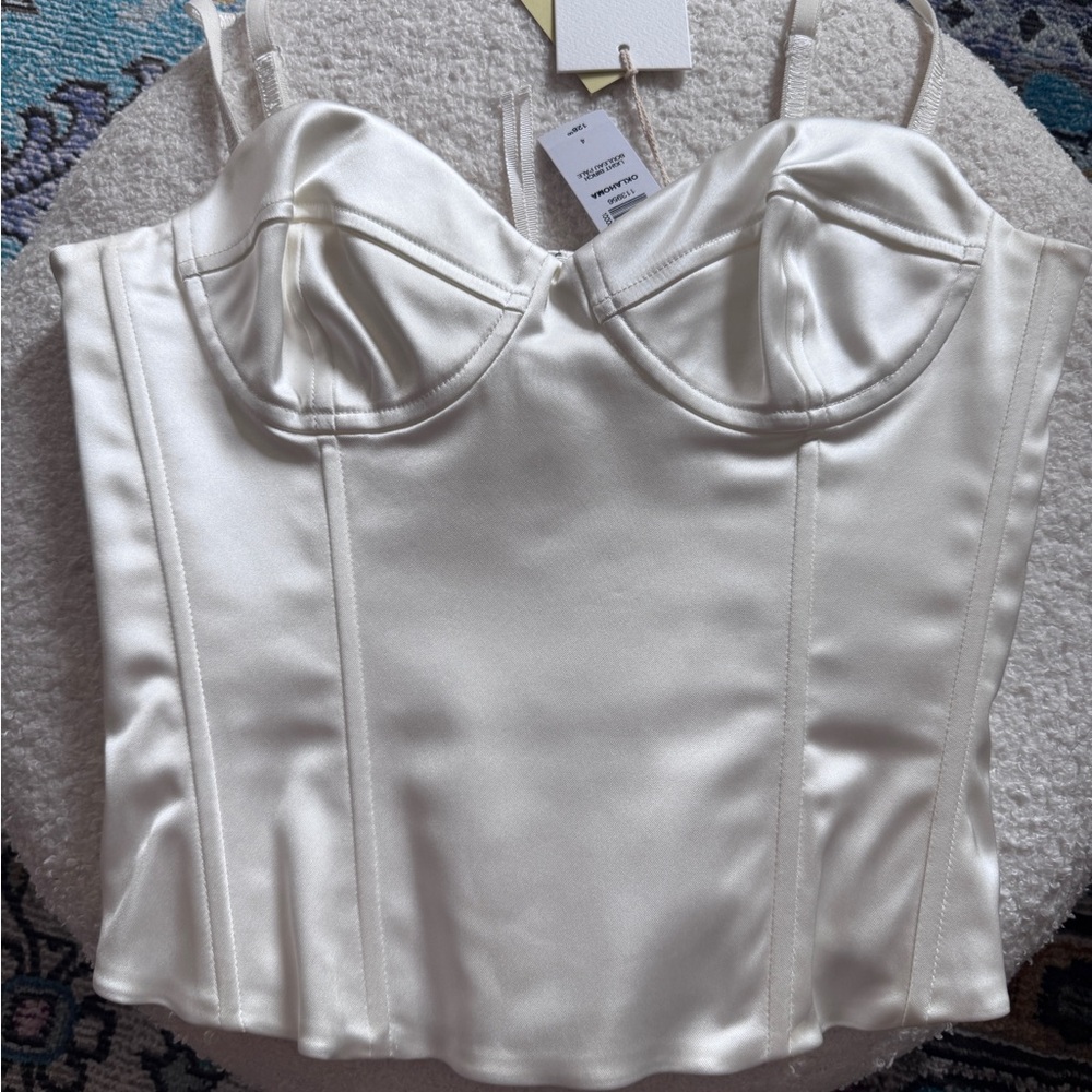 Satin Ivory Bustier Corset Top